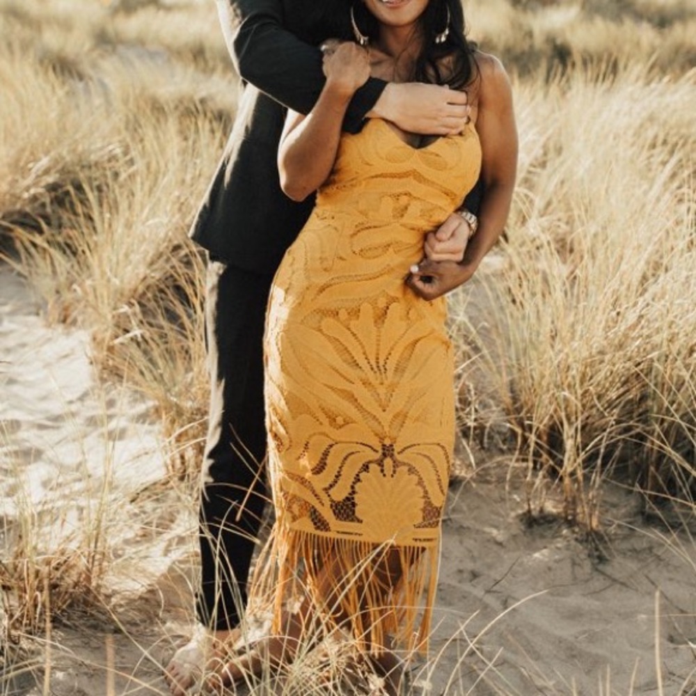 Two sisters mustard yellow khaleesi dress